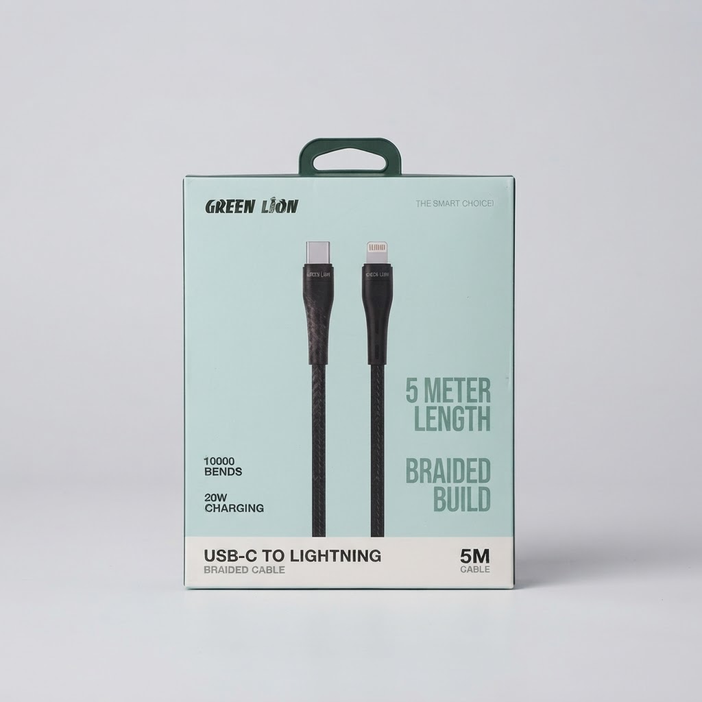 کابل تبدیل USB-C به Lightning گرین لاین 5m