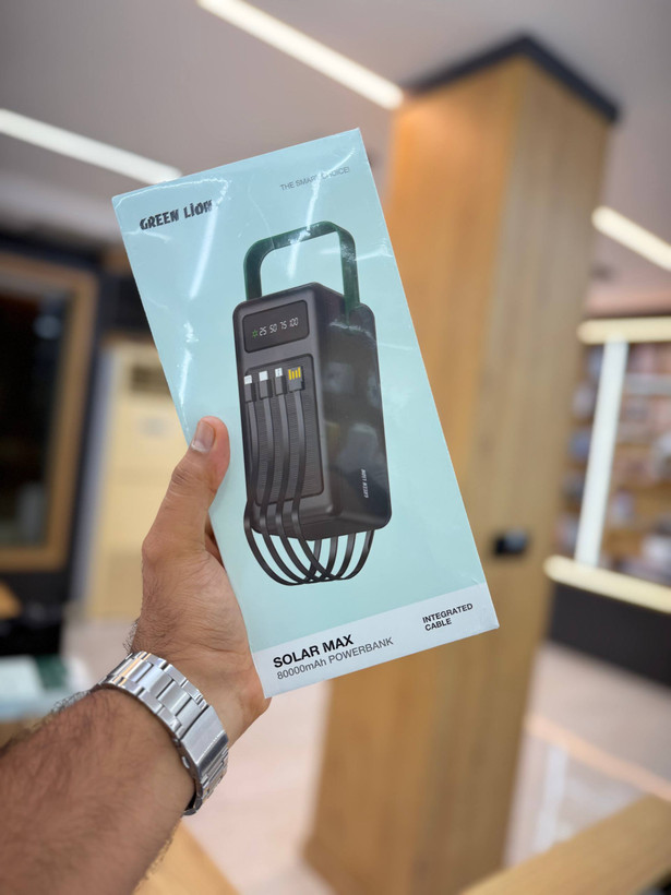 پاوربانک گرین لاین مدل solar max gl-p974 ظرفیت 80000 میلی آمپر ساعت